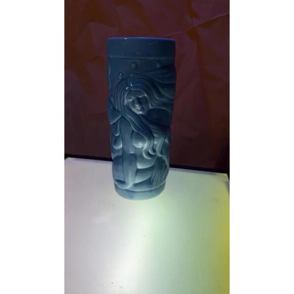 Blue Ceramic Tiki Mug – Mermaid Design – 8” Tall – Vintage Style‎ - Picture 3 of 6